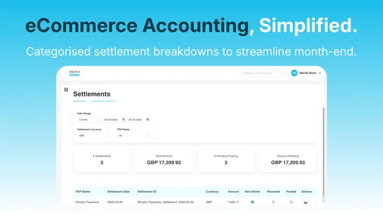 Equali: eCommerce Accounting screenshot