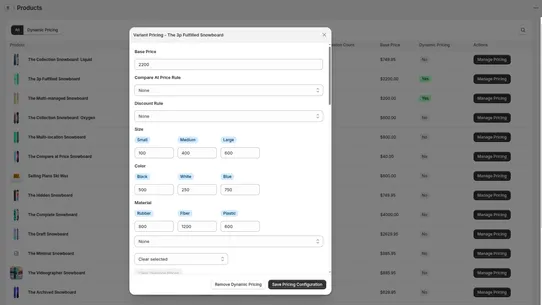 Smart Variant Pricing screenshot