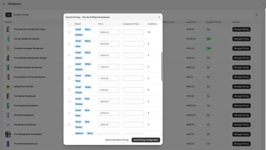 Smart Variant Pricing screenshot
