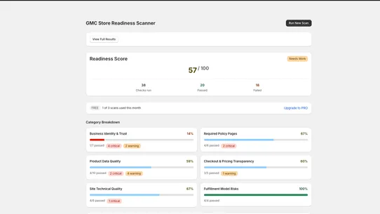 GMC Store Readiness Scanner screenshot