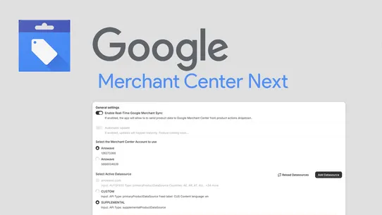 Google Merchant Center Sync screenshot