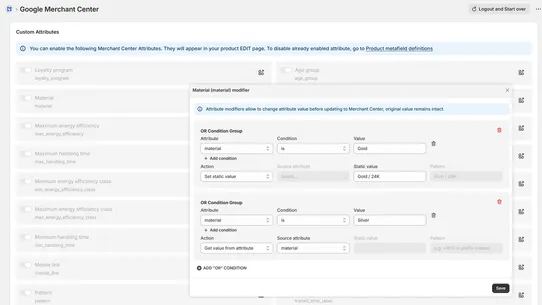 Google Merchant Center Sync screenshot