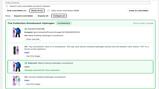 SwapShot Image Override screenshot