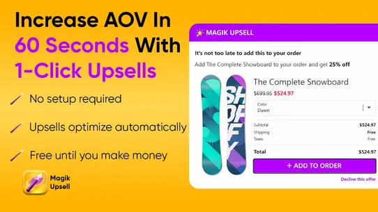 Magik Post Purchase Upsell screenshot