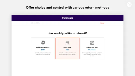 Narvar Return and Exchange screenshot