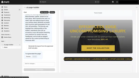 Athena AI Landing Page Builder screenshot