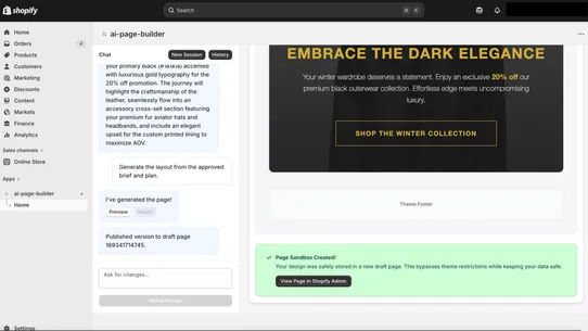 Athena AI Landing Page Builder screenshot