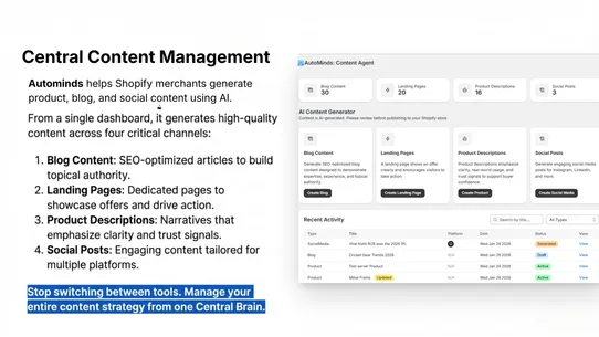 AutoMinds: Content Agent screenshot