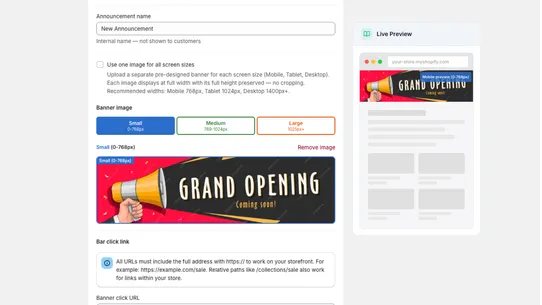 Announcement Banner Studio screenshot