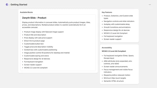 Zenyth A11y Carousel screenshot
