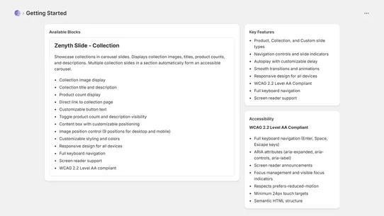 Zenyth A11y Carousel screenshot