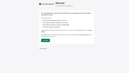 Conversion Optimizer screenshot