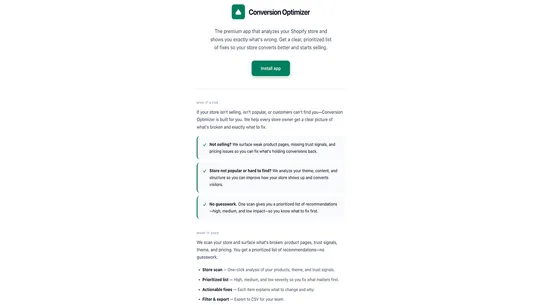 Conversion Optimizer screenshot
