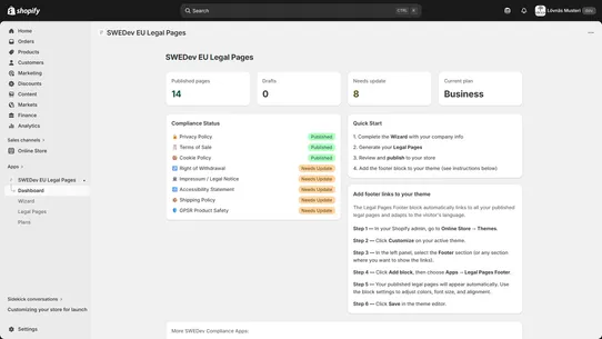 SWEDev EU Legal Pages screenshot