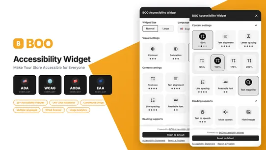 BOO Accessibility Widget ADA screenshot