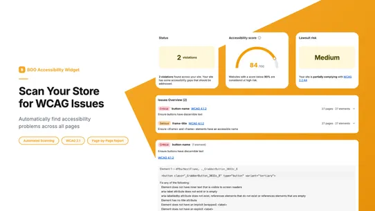 BOO Accessibility Widget ADA screenshot
