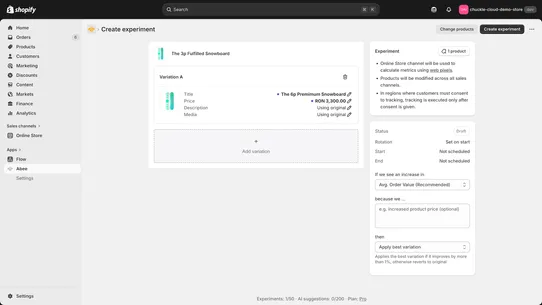Abee ‑ A/B test your products screenshot