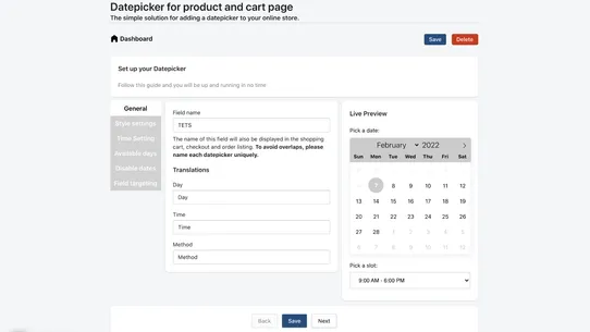 Delivery Date ‑ Date Picker D. screenshot