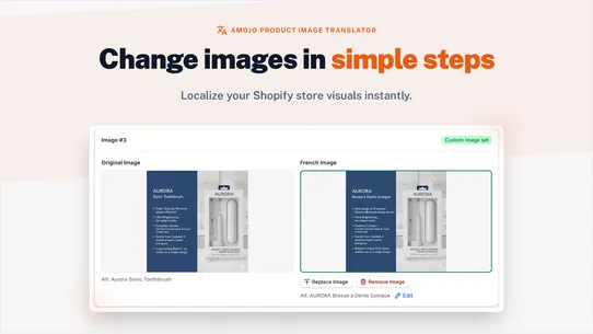 Amojo Product Image Translator screenshot