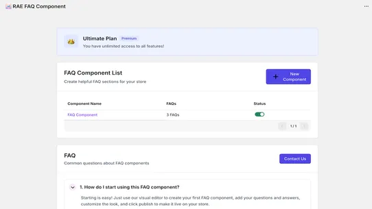 RAE FAQ Component screenshot