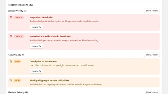 Agentic Readiness Report screenshot