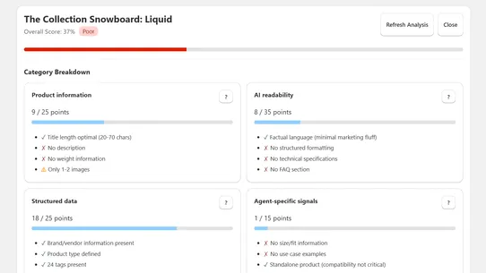 Agentic Readiness Report screenshot