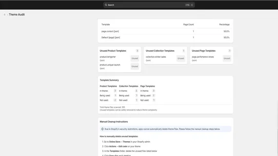Moptix Theme Audit screenshot