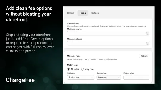 VOL ‑ Extra Fees &amp; Surcharges screenshot