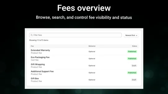 VOL ‑ Extra Fees &amp; Surcharges screenshot