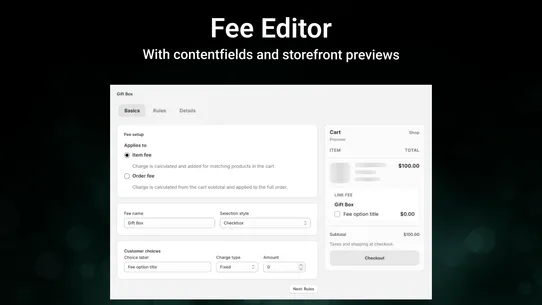 VOL ‑ Extra Fees &amp; Surcharges screenshot