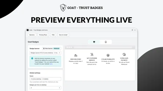 Goat - Trust Badges and Icons screenshot