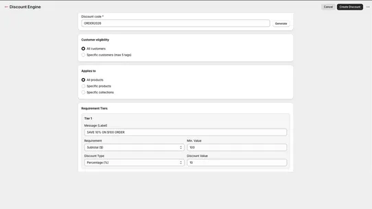 Discount Engine screenshot