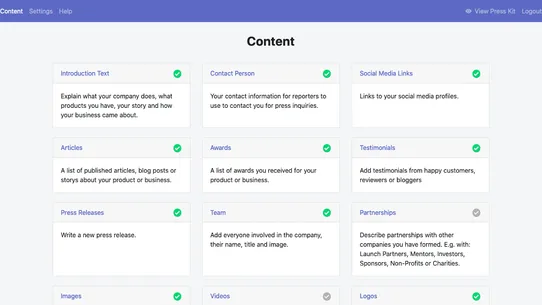 Pressify: Press Kit Builder screenshot