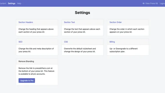 Pressify: Press Kit Builder screenshot