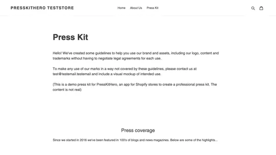 Pressify: Press Kit Builder screenshot