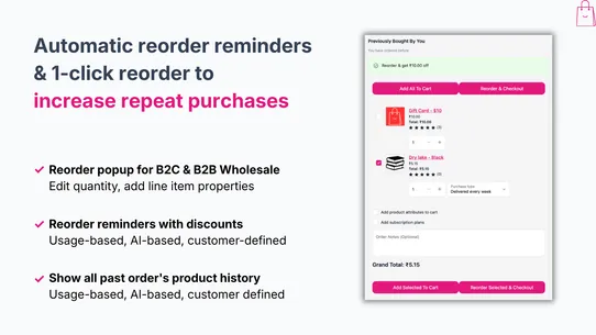 Buy Again &amp; Reorder Reminders screenshot