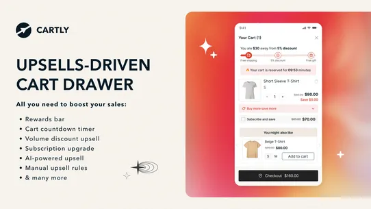 Cartly Cart Drawer Cart Upsell screenshot