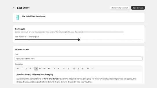 AbProfit ‑ Content A b testing screenshot