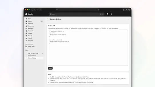 Easy Variant Picker screenshot
