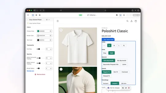 Easy Variant Picker screenshot