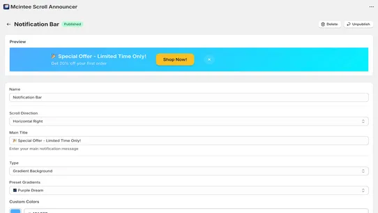 Mcintee Scroll Announcer screenshot