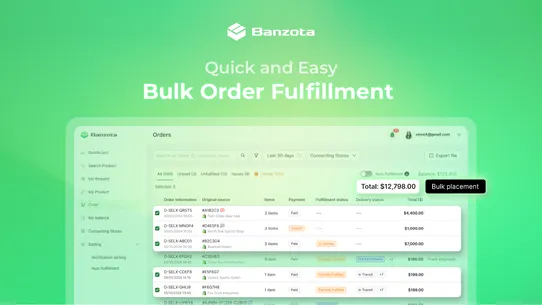 Banzota Fulfillment screenshot