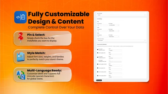 Metafield to Product SpecsSync screenshot