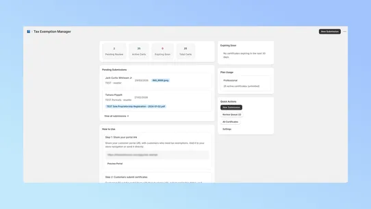 ExemptSync ‑ Auto Tax Certs screenshot