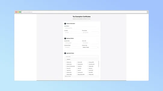 ExemptSync ‑ Auto Tax Certs screenshot