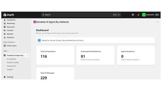 Zendesk AI Agent By Adelante screenshot