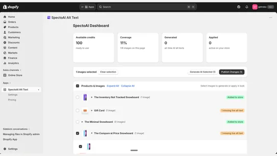SpectoAI Alt Text screenshot