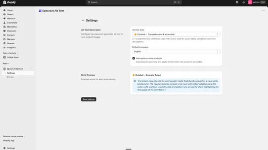 SpectoAI Alt Text screenshot