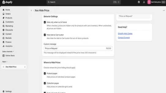 Xeo Hide Price screenshot