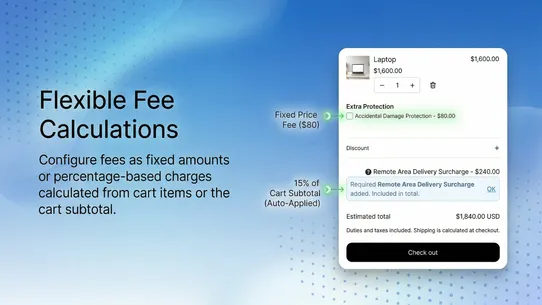 Smart Fees &amp; Add‑Ons screenshot